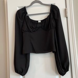 NWT Abound cropped peasant top